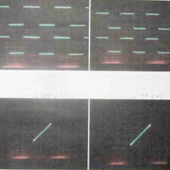 画像: 電子トランスの波形測定画像です。　方形波←崩れていません。　位相差←まったくズレていません。
